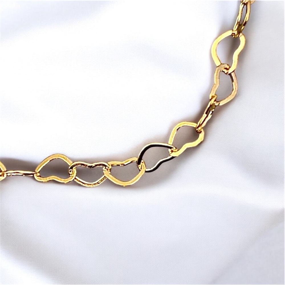 Women’s 14k gold plated heart 6.5 inch bracelet with 2 inch extender - Picture 5 of 5